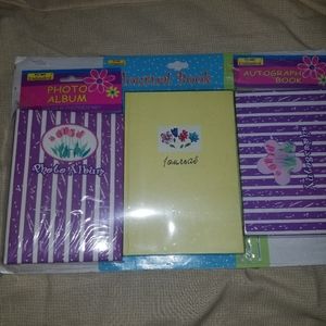 Photo album, journal and autograph books